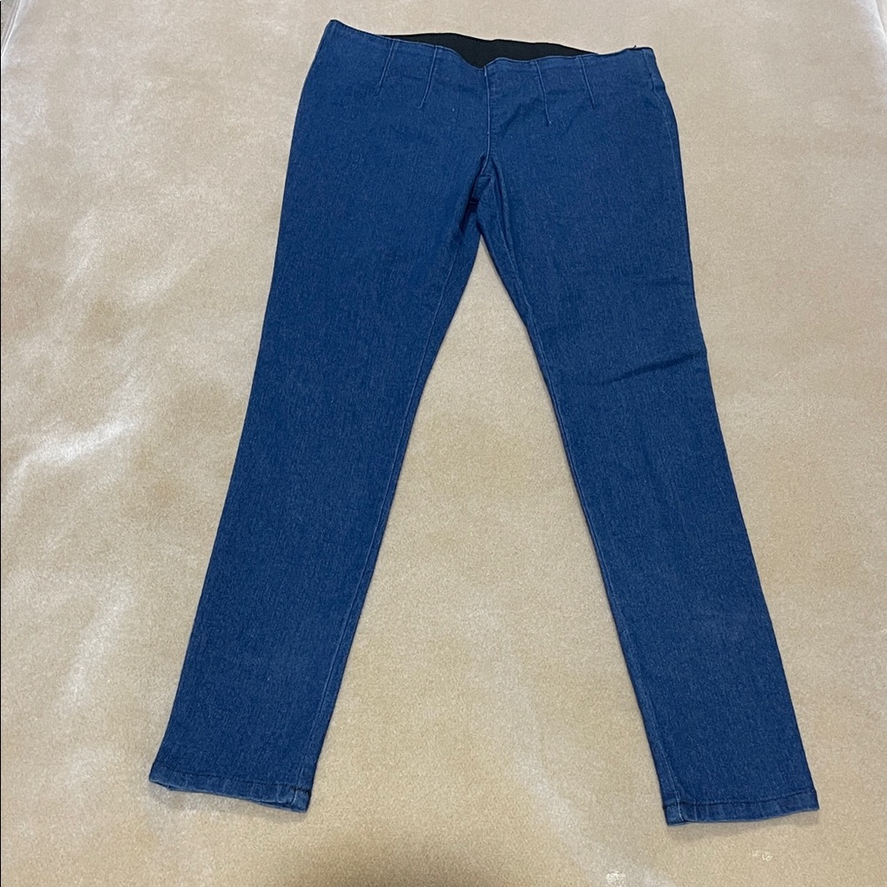 WOMENS STYLE & CO. DARK DENIM PETITE PETITE STRETCH LEGGINGS SIZE 00P